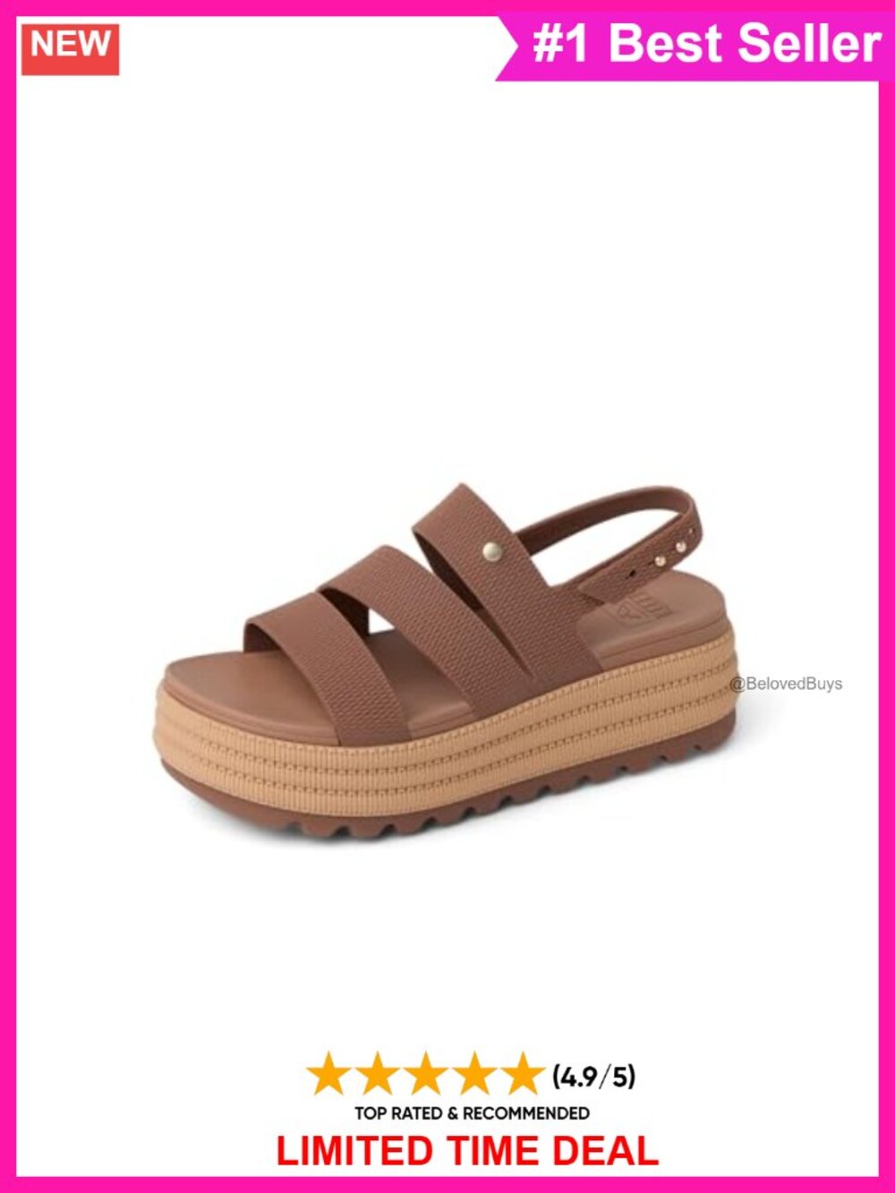 Reef Water Vista Higher Platform Sandals Waterproof Adjustable Slingback